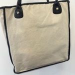 Rebecca Minkoff ✨Collectible Rare✨ Bread Wine Market Tote Bag Navy Leather Canvas Photo 4