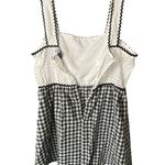 Cider  Women's Size Large Eyelet Embroidered Mini Dress White Black Zip Up NWT Photo 3