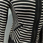 Drew  Black & Ivory Striped Zip-Front Cardigan Sweater Size Small Photo 6