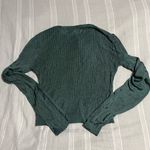 Free People  Green Long Sleeve Knit Sweater Photo 2