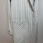 Anthropologie Harlyn  Entrepreneur Longline Pinstripe Blazer Trench Coat Large Photo 15