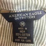 American Eagle  2000s Y2K Green White Striped Babydoll Tank Tie Back Women M Boho Photo 4