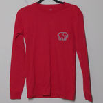 Ivory Ella  Red Long Sleeve T-Shirt Snow Elephant Cotton Holiday XS Photo 0