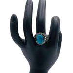 Silver and Turquoise Stone Boho Ring Photo 0