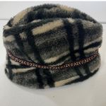 VTG Uniqu Faux Fur Bucket Hat Plaid Pattern Winter Warm Earflap Style Gray Photo 5