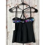 Athleta NWT  Black Floral Fade Bandeau Tankini Top - Size 32B/C Photo 2