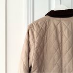 Laura Ashley Beige Diamond Quilted Button Chore Jacket Brown Corduroy Trim Large Photo 10