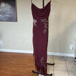 House Of CB HOUSE OF‎ CB 'Eloisa' Wine Embroidered Midi Dress NWOT size S Photo 3