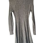 Hollister Y2k Size Medium Gray Cable Knit Long Sleeve Babydoll Sweater Dress Photo 5