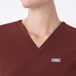 FIGS  Women's Catarina One Pocket Scrub Top in Walnut, Size Small Photo 3