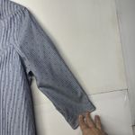 Lands' End Lands’ End Women’s Size 4 Petite Blue Striped Button Front Shirt 3/4 Sleeve Photo 7