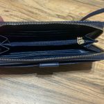 Badgley Mischka Navy Blue Quilted Wristlet Wallet NBM Gold Accent Zip Around Clutch Photo 3