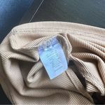 None Tan Ribbed Long Sleeve Top With Asymmetric Cut Out Size Medium Photo 5