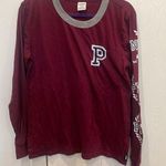 PINK - Victoria's Secret PINK maroon long sleeve tee womens size L Photo 0