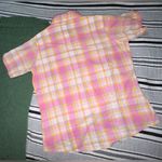 Wrangler  Blues Plaid Western Shirt Medium Pink Orange Short Sleeve‎ Button Up Photo 3