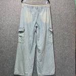 Madden Girl  Baggy Wide Leg Cargo Jeans Light Wash Denim Y2K‎ Style Streetwear L Photo 6