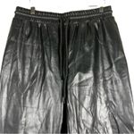 Rue 21 Faux Leather Joggers Womens L Black Drawstring Stretch High Rise Biker Photo 2