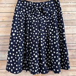 Alex Marie Skirt Women’s Size 4 Blue White Polka Dot A-Line Pleated Bow Waist Photo 0