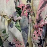 Soft Surroundings  M Pastel Watercolor Floral Print Lined Teired Maxi Dress Photo 4