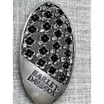 Harley Davidson Women's Belt Buckle Bling Rhinestones Brushed Silvertone Photo 4