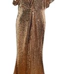 Revelry Rose Gold Sequin Dress Women 12 Sparkle Bling Formal Maxi Holiday Party Pink Photo 0