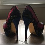 MASCOTTE Linda Platform Beaded 6” Heels Sz. 7 Blue, Pink, Black & Gold Photo 3