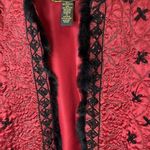 Mirasol Red and black Embroidered Stitched Jacket Faux fur trim Size M Size M Photo 7