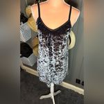 Topshop  Small Grey Crushed Velvet Spaghetti Strap Dress Photo 2
