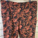 Isaac Mizrahi floral stretch pullover pants with pockets slim leg women size 30W Photo 4