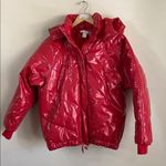 H & M red shiny latex puffy jacket size 8 Photo 0