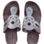 Croft & Barrow  Womens Brown leather Slip On Thong Sandals Size 8‎ Photo 1