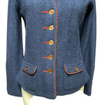 Anthropologie Rosie Neira Military Sweater Blazer Jacket Wool Navy Blue Size XS Photo 2