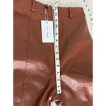 Lovers + Friends REVOLVE Faux Leather Cognac Brown High Waist Georgie Pants S Photo 8