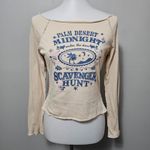 Self Esteem Y2K Graphic Long Sleeve Graphic Top Beige Women's L Photo 1