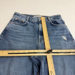 ZARA  Jeans Womens Size 6 Blue Wide Leg Distressed Ripped Denim Flare High Rise Photo 6