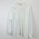 Madewell Shirred Long Sleeve Lightweight Flowy Blouse Cotton White Large NWT Photo 12