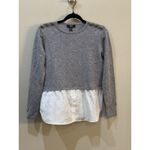 AQUA Cashmere Shirttail Hem Layered Look Cashmere Sweater Size XS Flannel Gray Photo 1