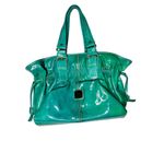 Dooney & Bourke Teal Green Chiara Patent Leather Drawstring Tote Handbag Photo 2