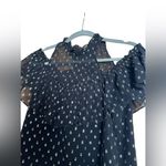 Rebecca Minkoff Rebecca Taylor Black Open Shoulder Metallic Top Photo 5