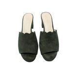 Kate Spade SCALLOPED GREEN SUEDE OPEN TOE HEELS SIZE 7 Photo 3