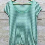 Liz Claiborne  pastel striped cap sleeve scoop neck small tee Photo 4