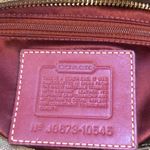 Coach Hampton Signature Logo Canvas Red Leather Shoulder Bag Rare Photo 14