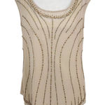 Chetta B  Cream Beaded Tank Top Size 4 Beaded Cream Sleeveless Top Photo 0