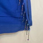 Pareos etc Royal Blue Mexican Beach High Rise Wide Leg Beaded Palazzo Slit Pants Size undefined Photo 3