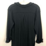Free People  Black Annie Ribbed Collared Top V Neck Size XS Photo 3