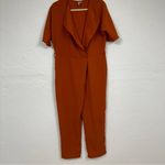 ASOS Orange Wrap Front Wide Leg Jumpsuit Womens 4 No Belt Photo 4