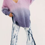 Free People Come Together Purple Blue Ombre Sweater Tunic Size Large Photo 0