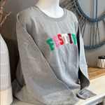 Lane Bryant Gray w/ Colorful Festive Crew-Neck Sweatshirt NWT Size 30/32 Photo 1