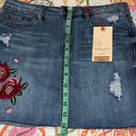 Angel Kiss  skirt size junior large embroidery stretch deconstructed frayed hem Photo 4