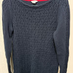 Nautica  Women’s Large Dark Blue Cable Knit Sweater Photo 0